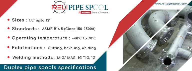 Duplex pipe spools specifications