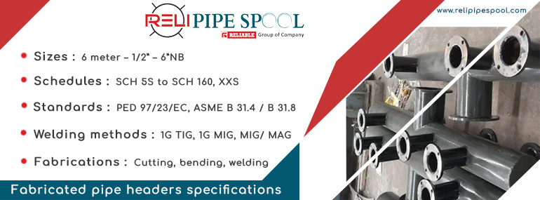 Fabricated pipe headers specifications