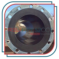 Natural rubber flanged pipe spool