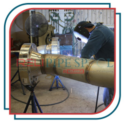 Stainless pipe spool with weld neck flange